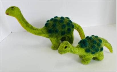 Green Felt Dinosaur