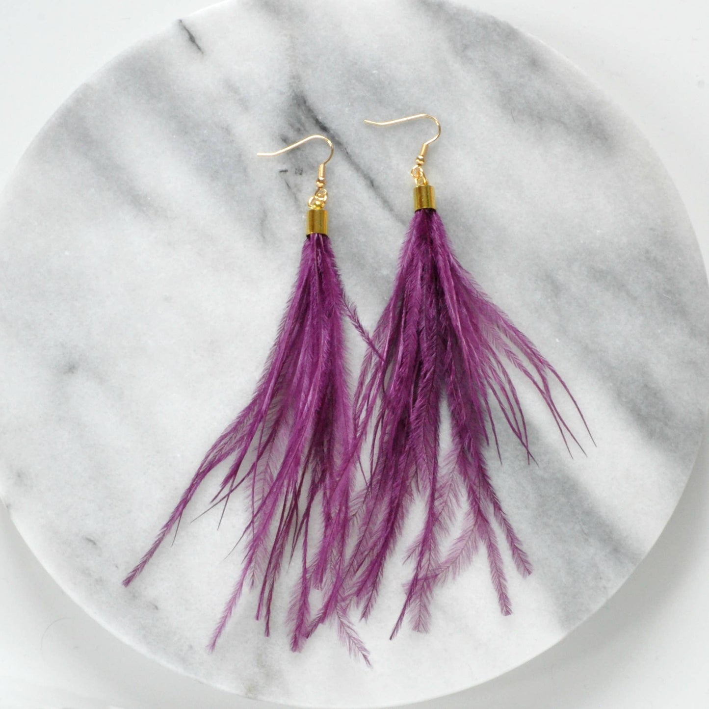 Ostrich Feather Earrings