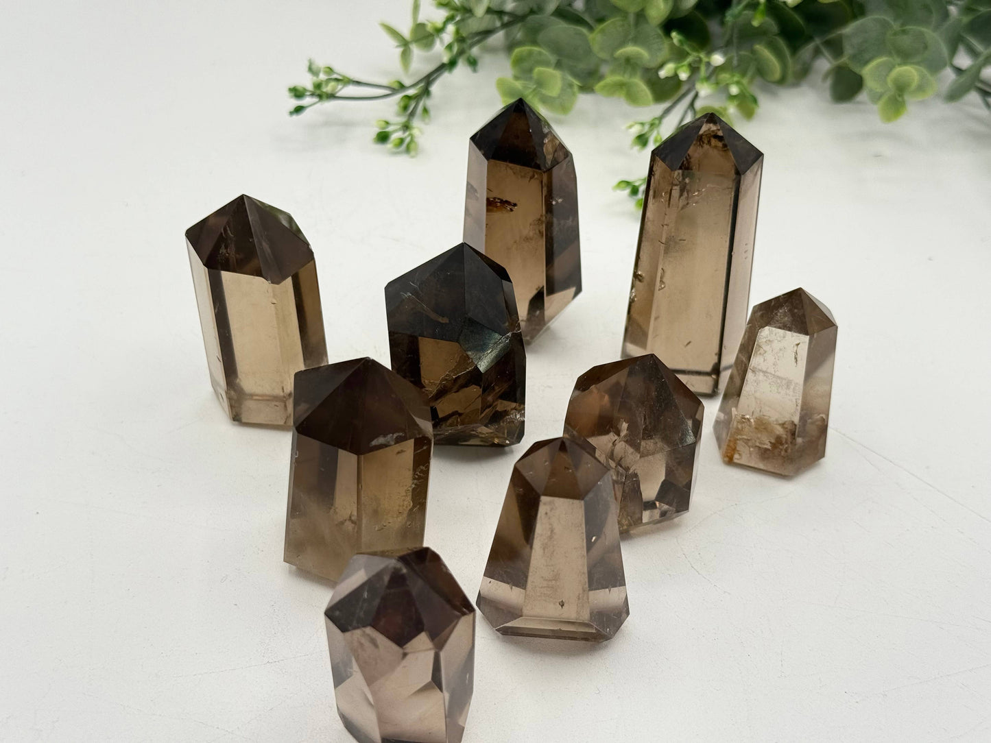 Smoky Quartz Crystal Polished Points - BRAZIL