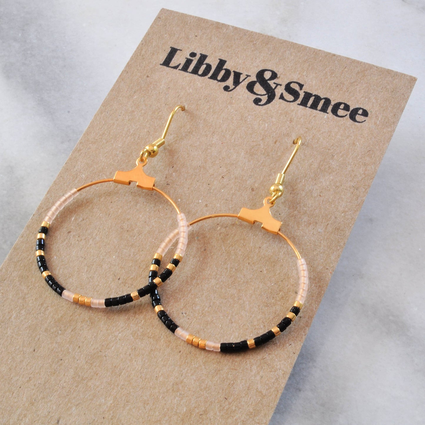 Small Beaded Hoop Earrings