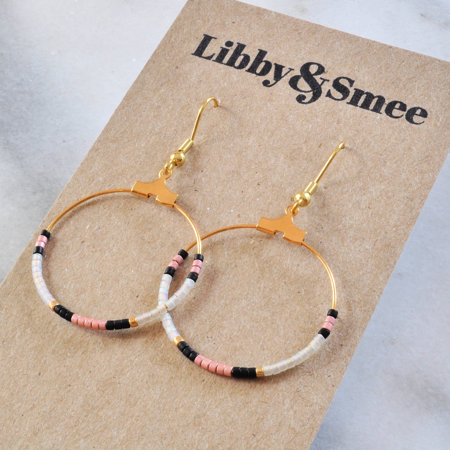 Small Beaded Hoop Earrings