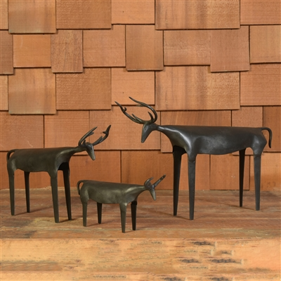 Rustic Reindeer, Iron - Lrg - Black