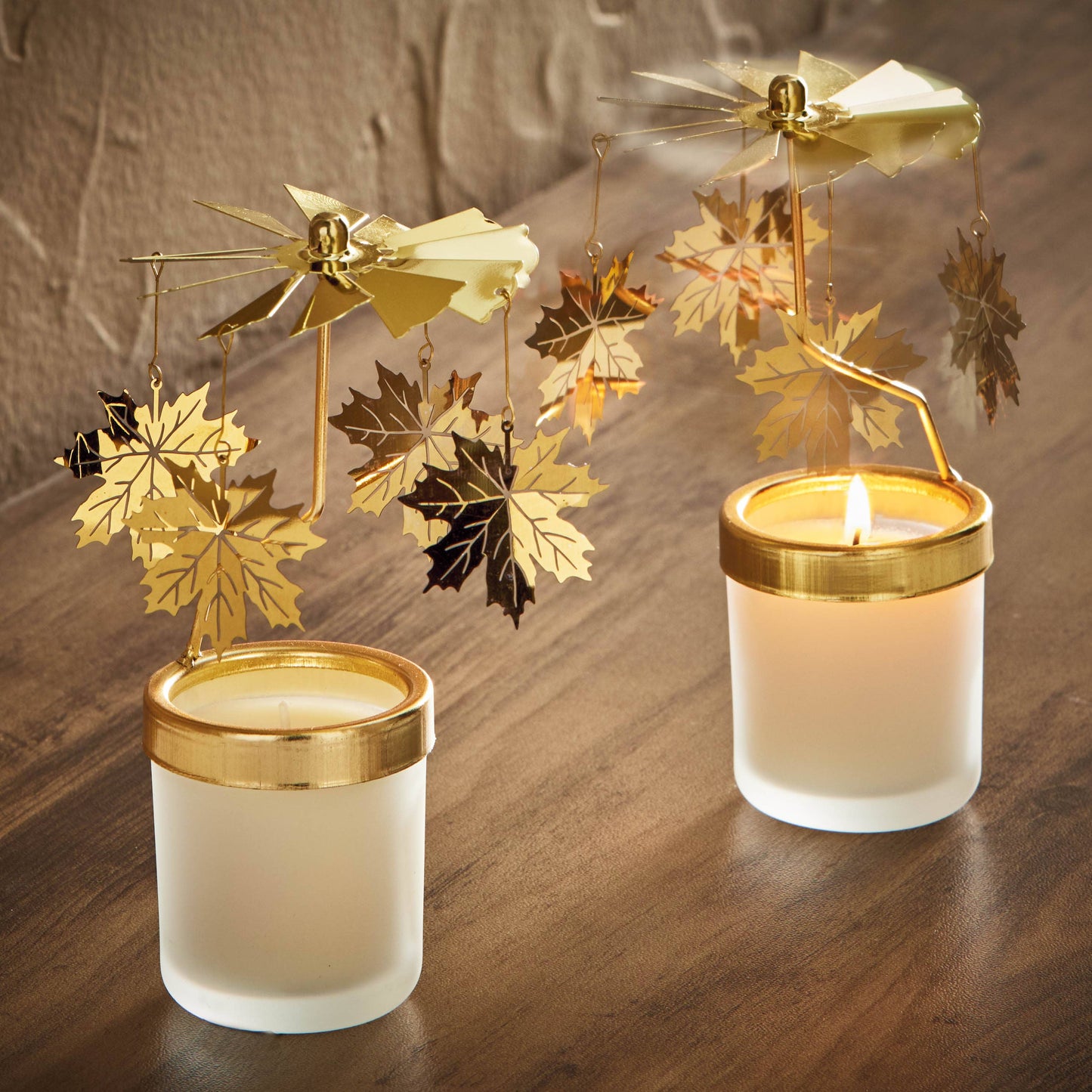 Christmas Snowcap Angel Carousel Candle Set Of 2