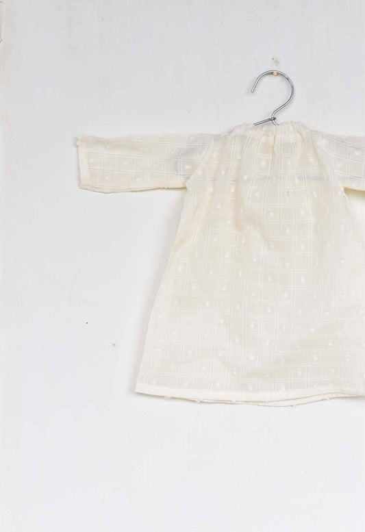 Swiss Dot Hand-loomed Cotton Dress  - Handmade Doll Clothes