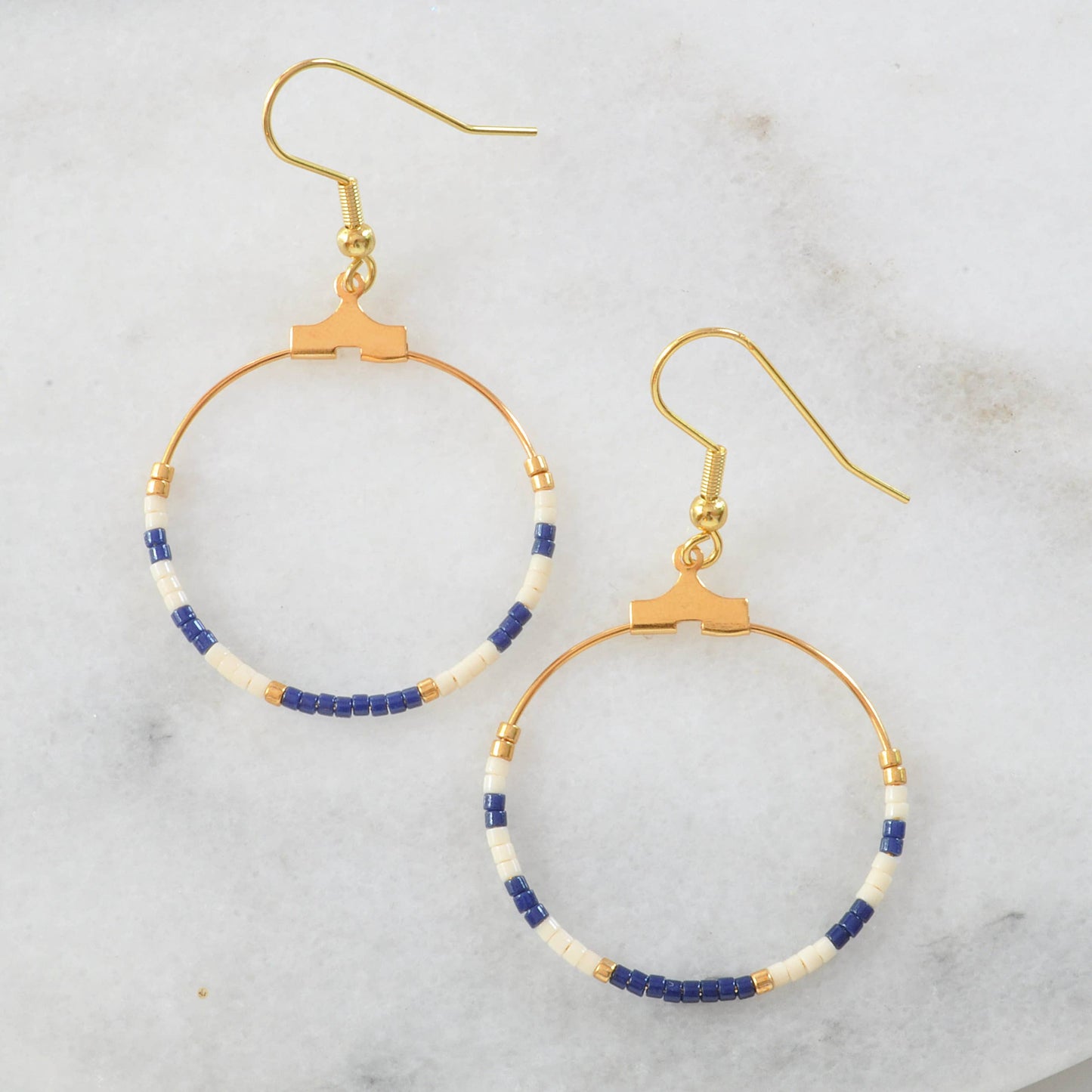 Small Beaded Hoop Earrings