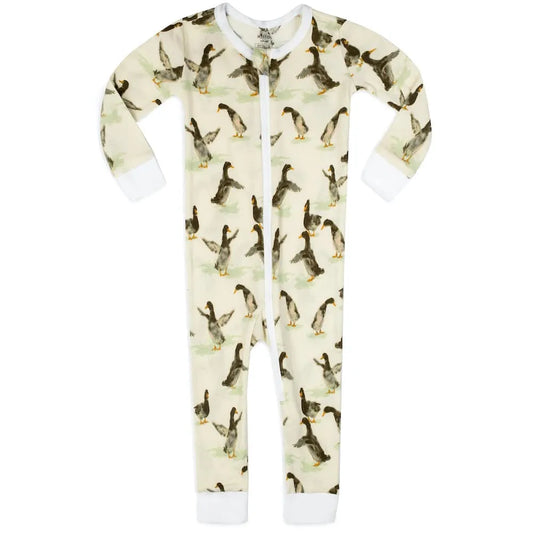 Duck Organic Cotton Zipper Pajamas