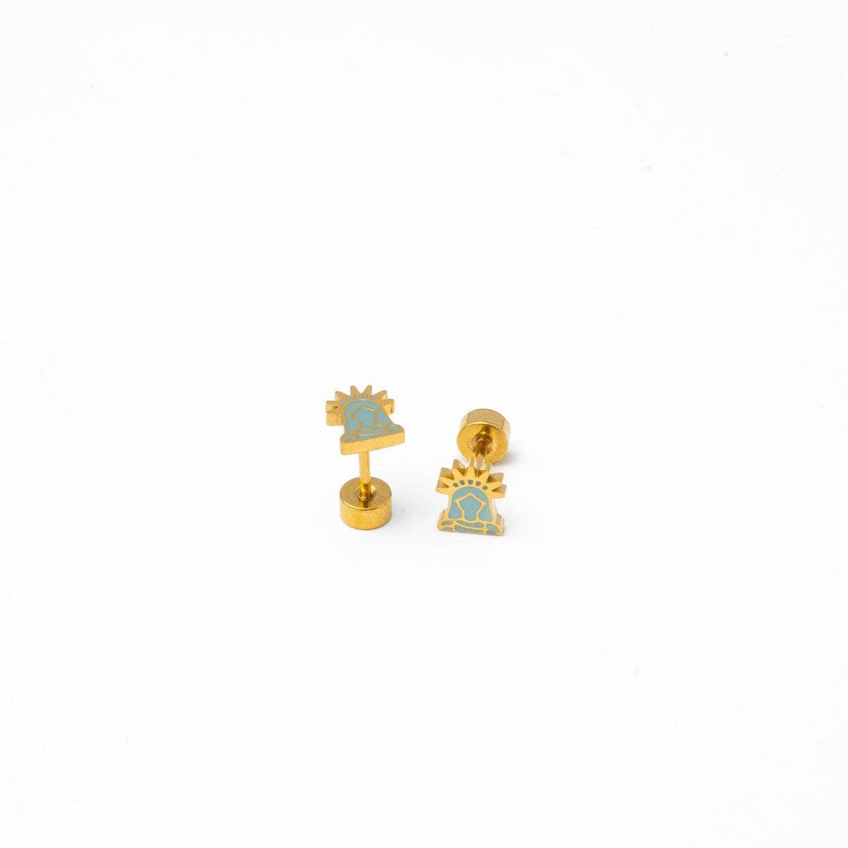 Lady Liberty Stud Earrings - Hypoallergenic, Flat Back, Girl
