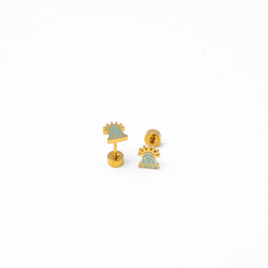 Lady Liberty Stud Earrings - Hypoallergenic, Flat Back, Girl