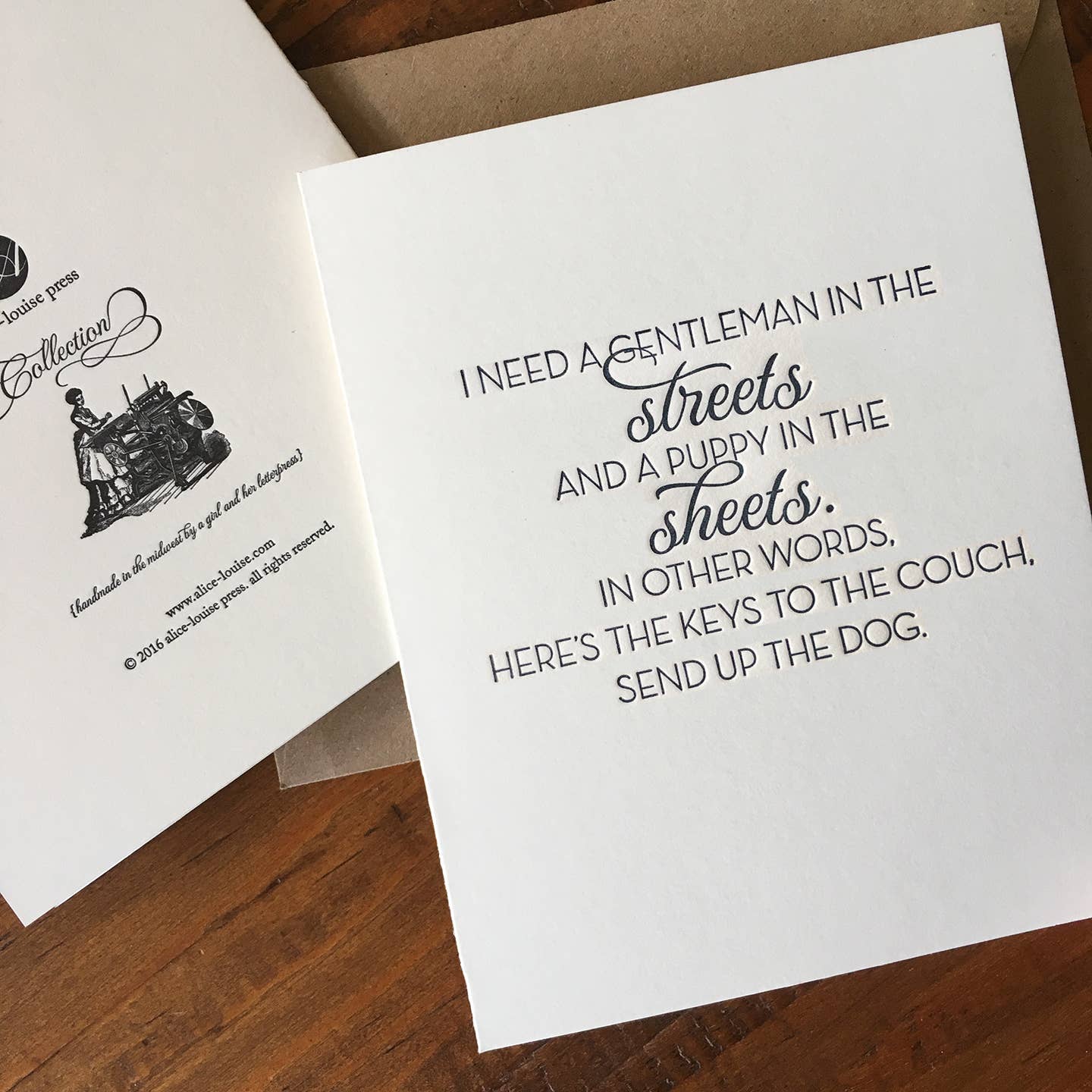 Puppy in The Sheets Card