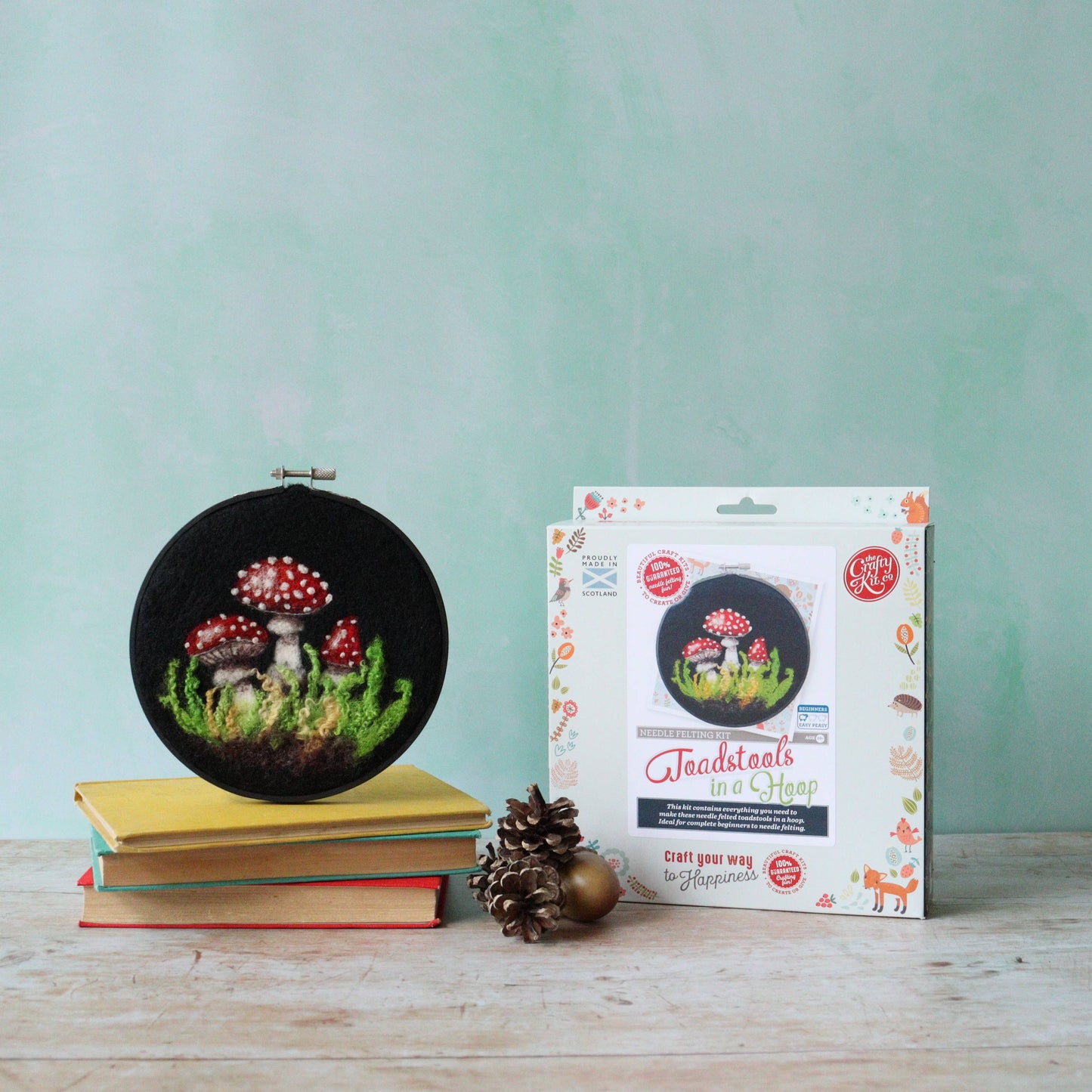 Toadstools in a Hoop Needle Felting Craft Kit