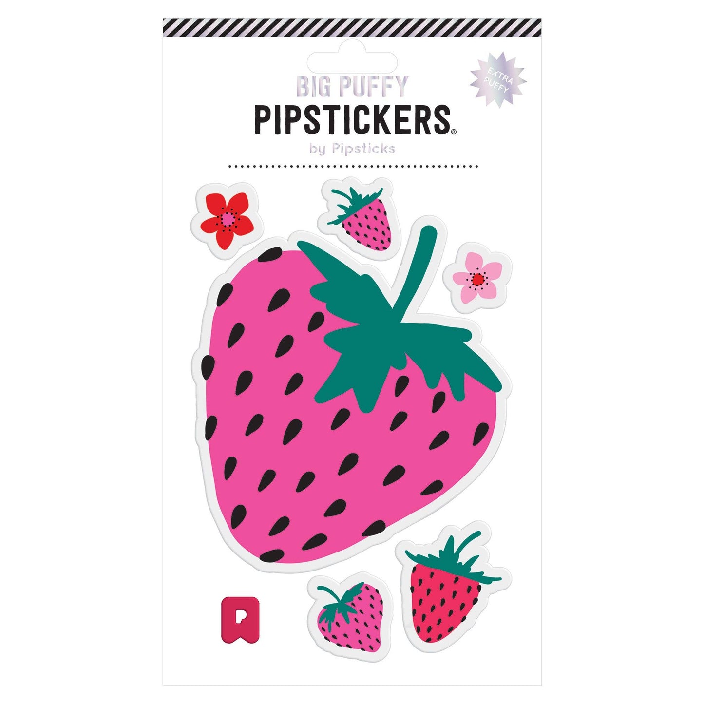 Big Puffy Strawberry Stickers