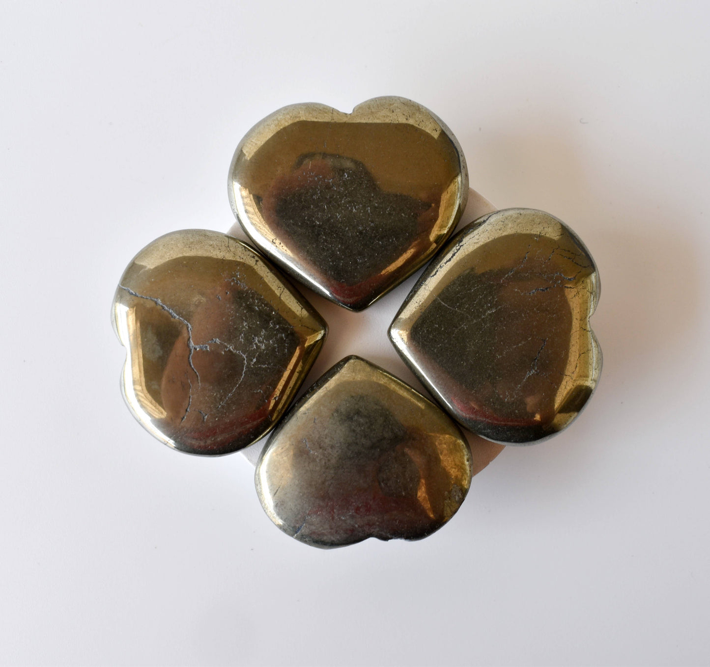1"Pyrite Hearts ~ Crystal Puffy Mini Heart