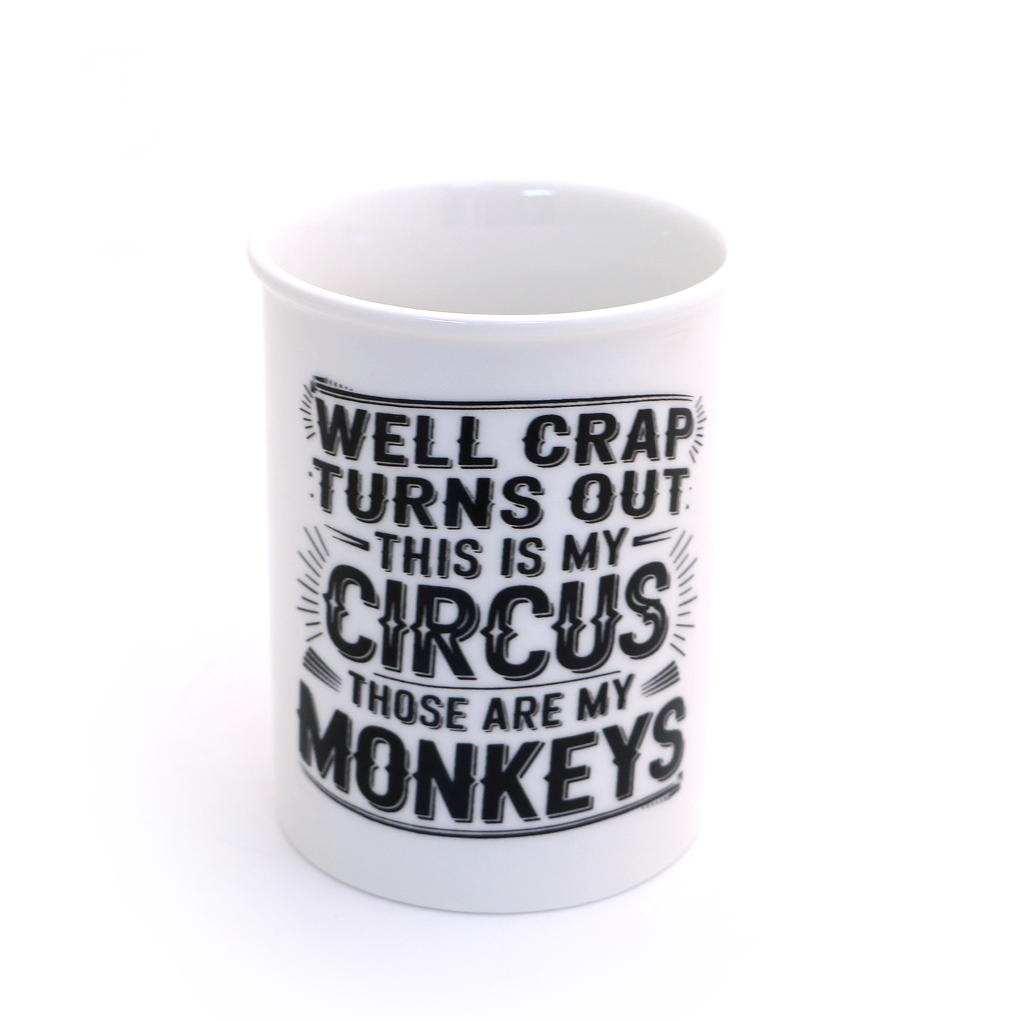 My Circus My Monkeys pencil cup, desk accessory, office gift