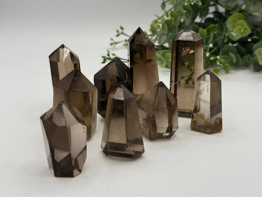 Smoky Quartz Crystal Polished Points - BRAZIL