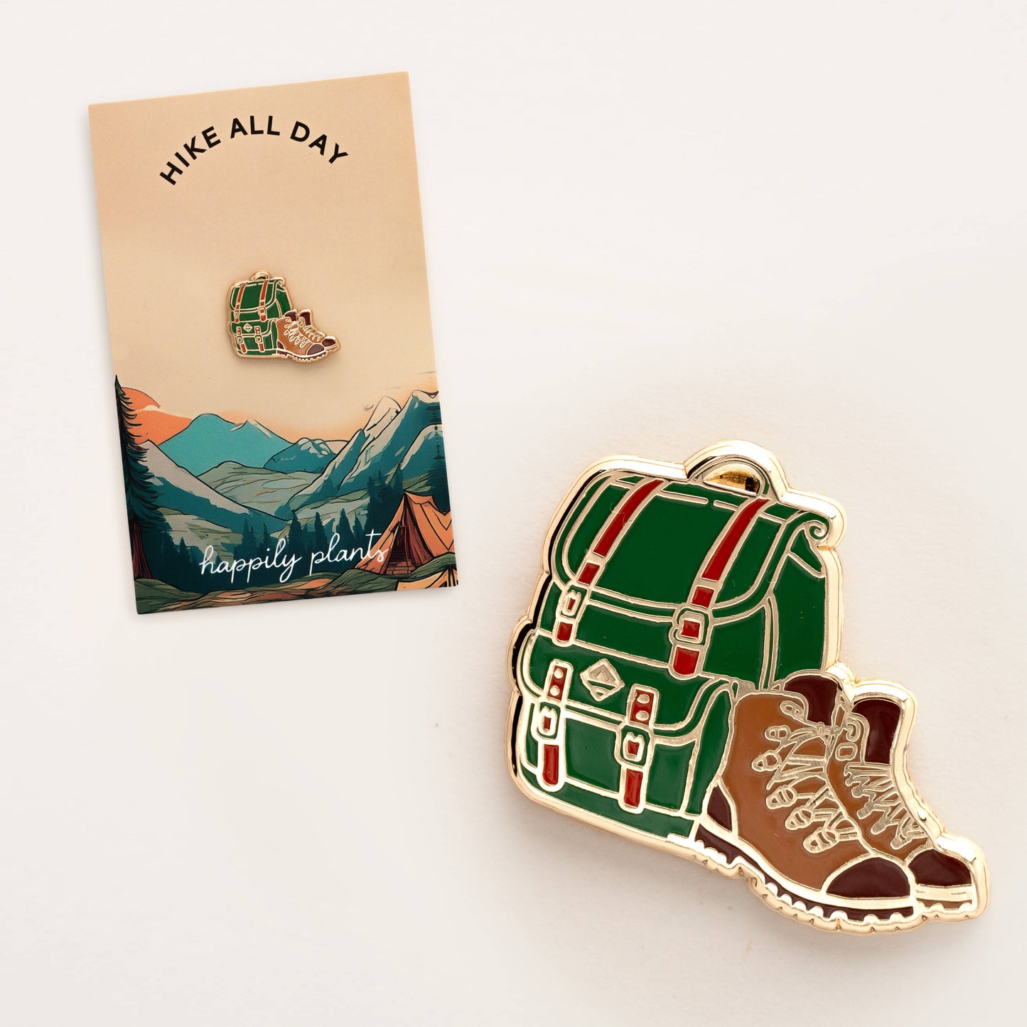 The Adventurous Hiker Pin, Outdoors Camping Gifts