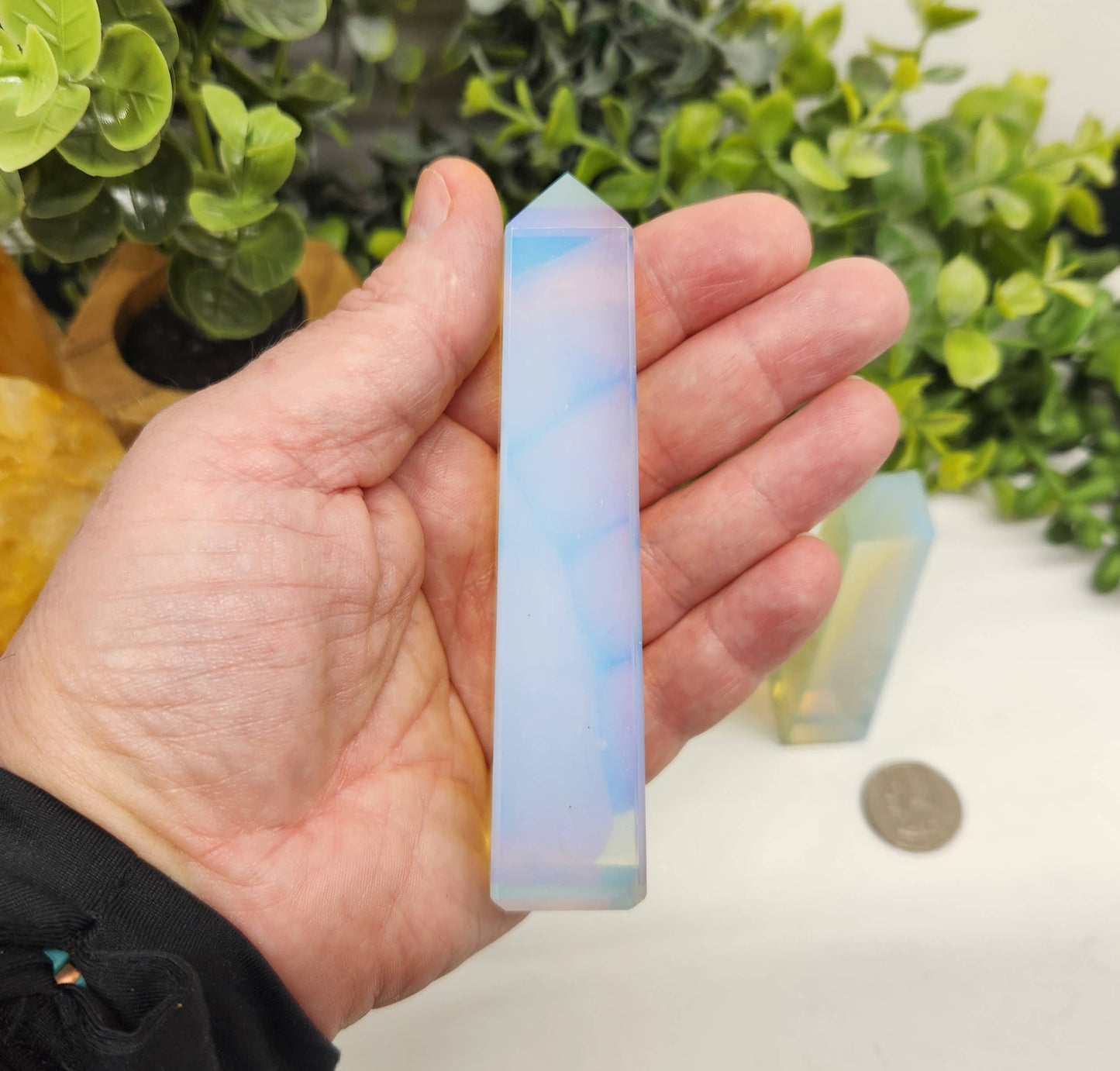 Opalite Gemstone 4-Sided Tower (Approx. 3.5-3.75"/8.9-9.5cm)
