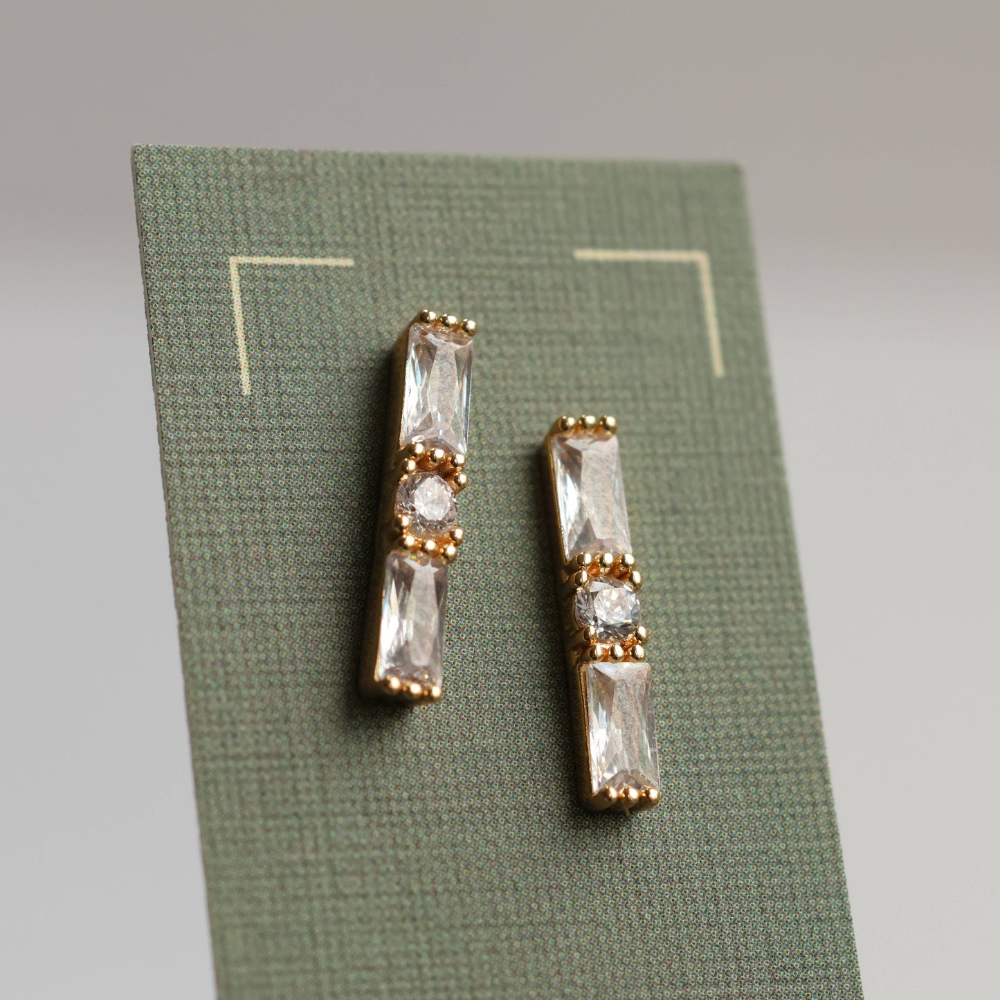 Classic Art Deco Baguette Stud Earrings