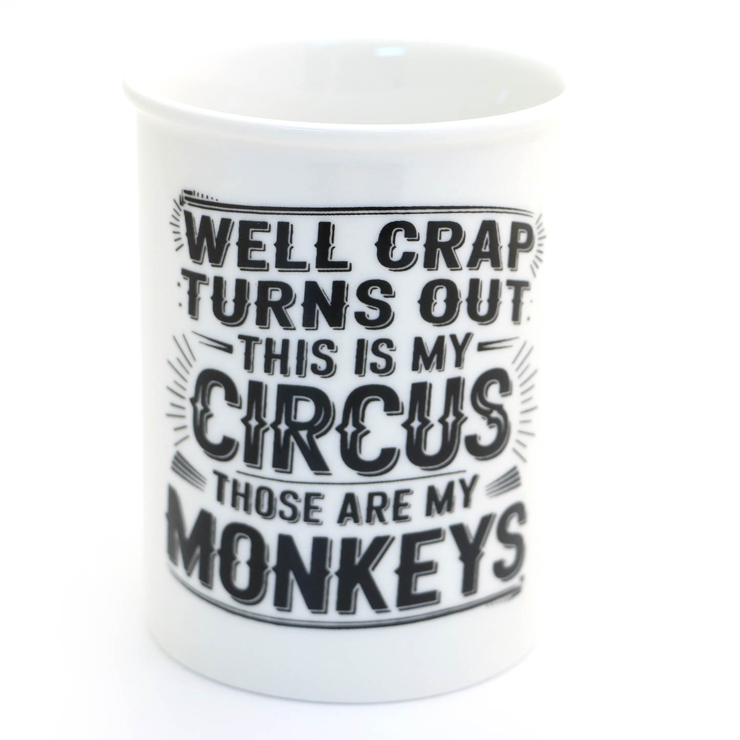 My Circus My Monkeys pencil cup, desk accessory, office gift