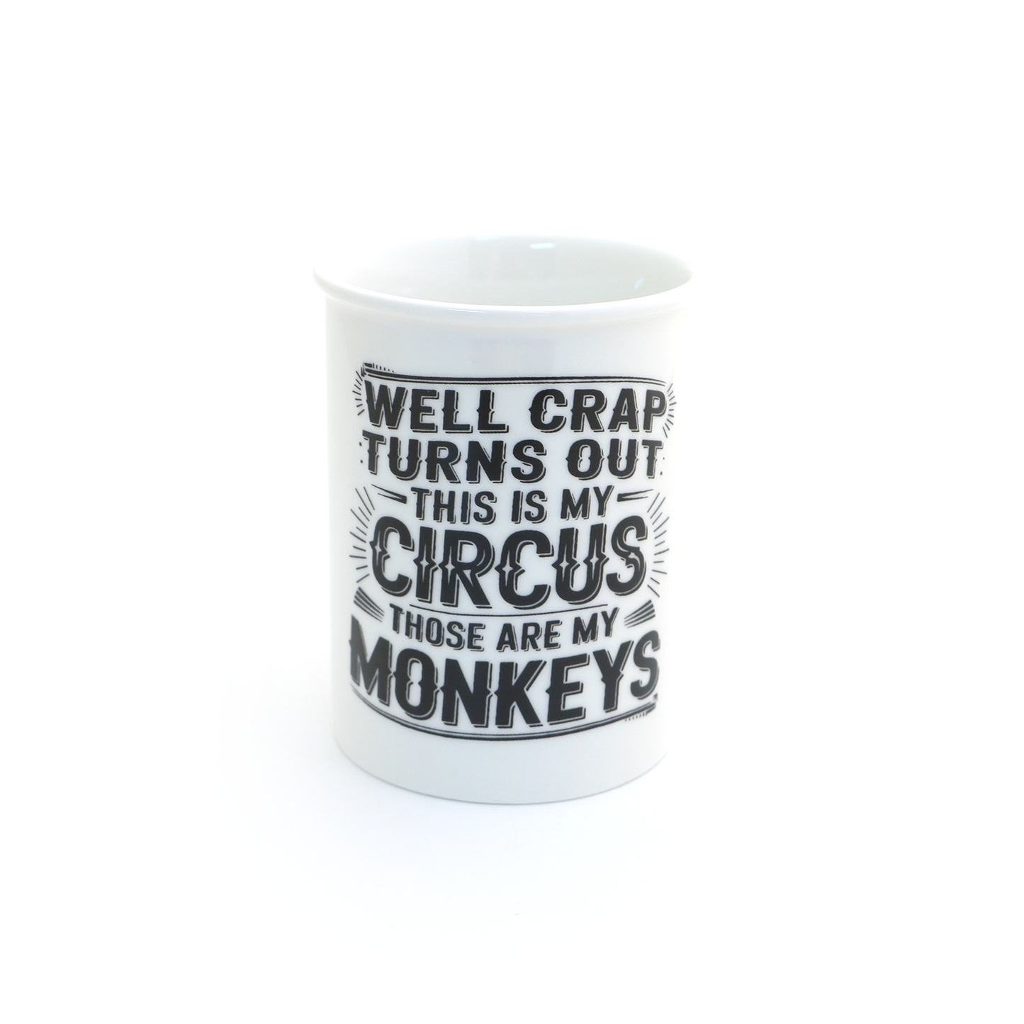 My Circus My Monkeys pencil cup, desk accessory, office gift