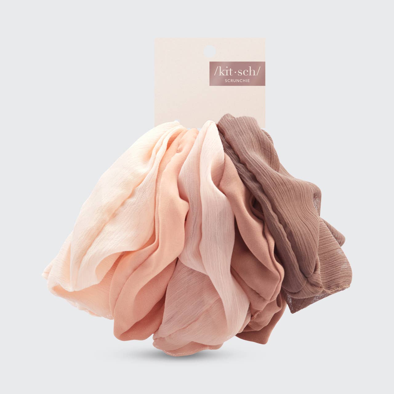 Crepe Scrunchies 5pc - Terracotta