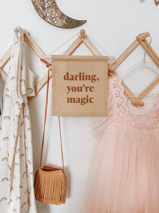 Darling You're Magic Hang Sign Cotton Blend Material