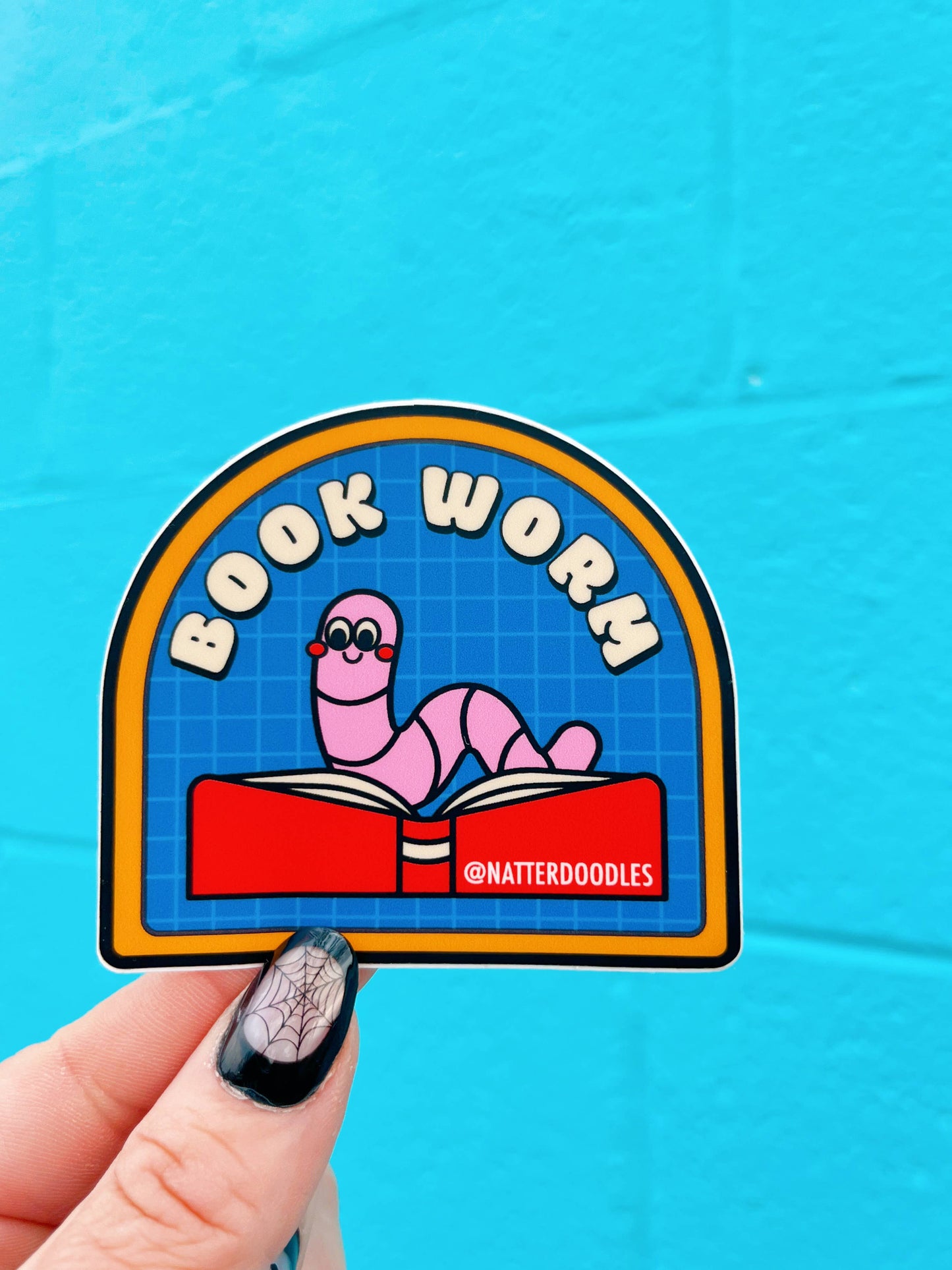 Book Worm Reading Vinyl Waterproof Sticker