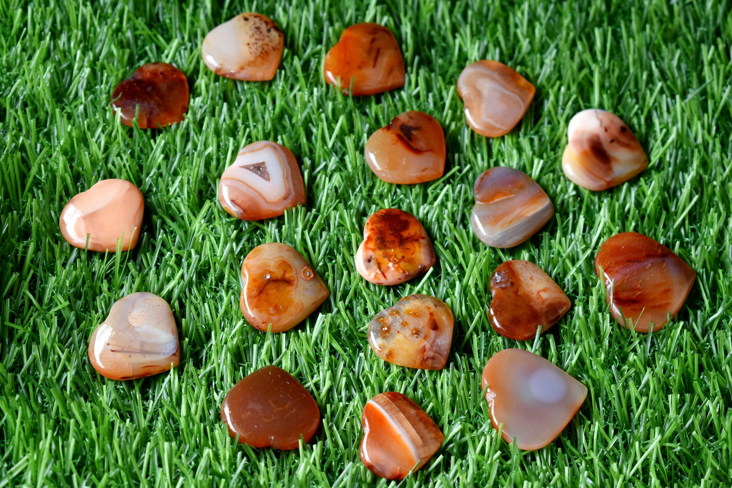 Carnelian Heart Prosperity & Good Luck Puffy Mini Heart Pendant