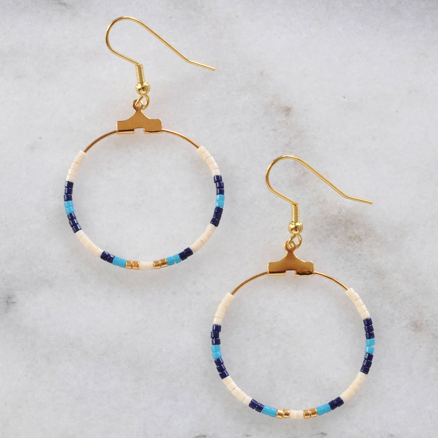 Small Beaded Hoop Earrings