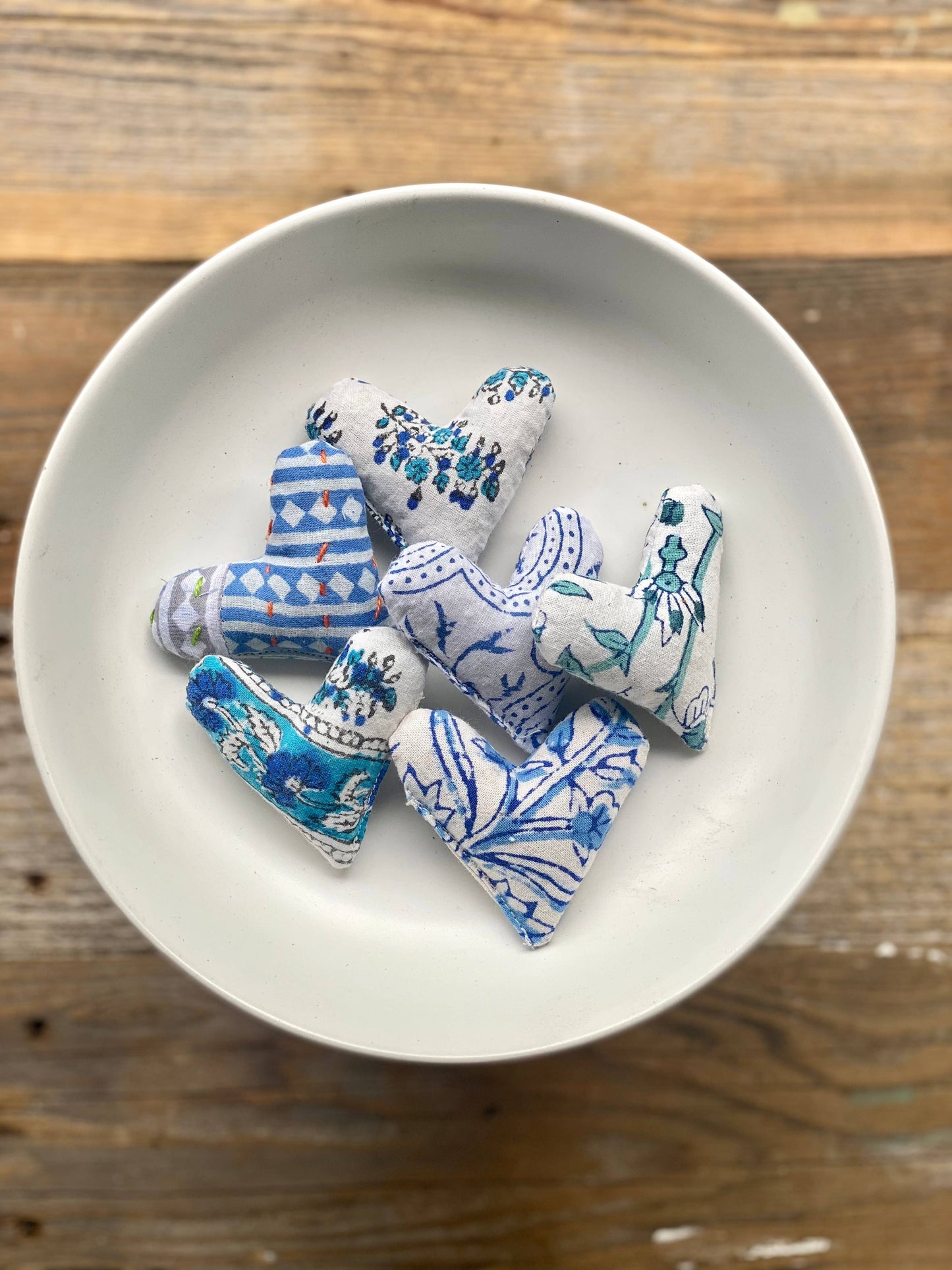 Blue Print Mini Lavender Heart Sachets