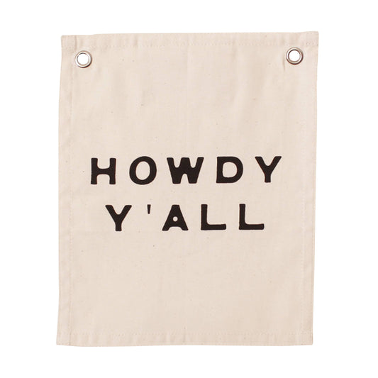 Howdy Y'all Canvas Banner