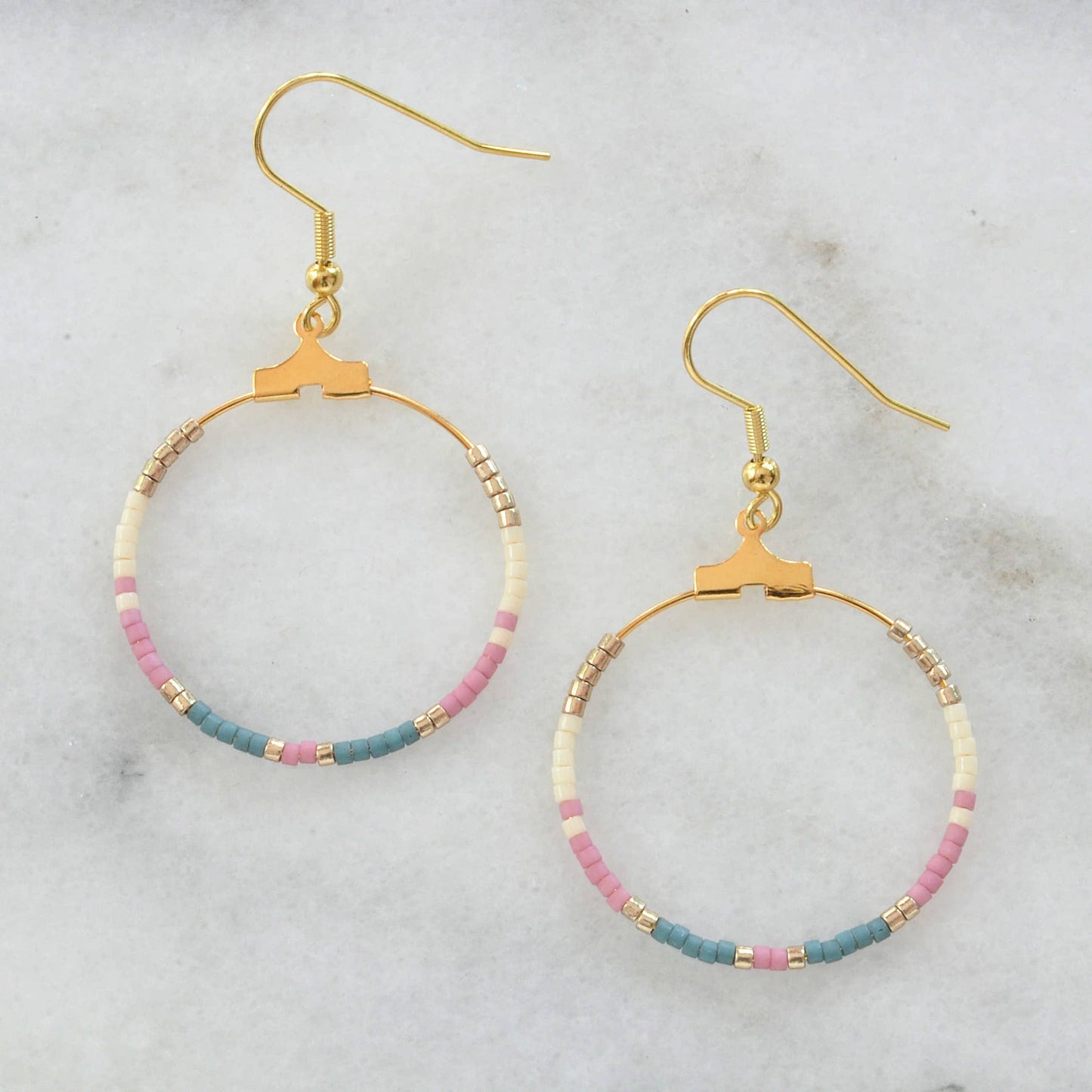 Small Beaded Hoop Earrings