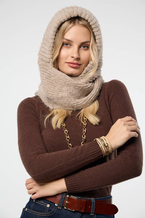 Cozy Knit Hooded Scarf