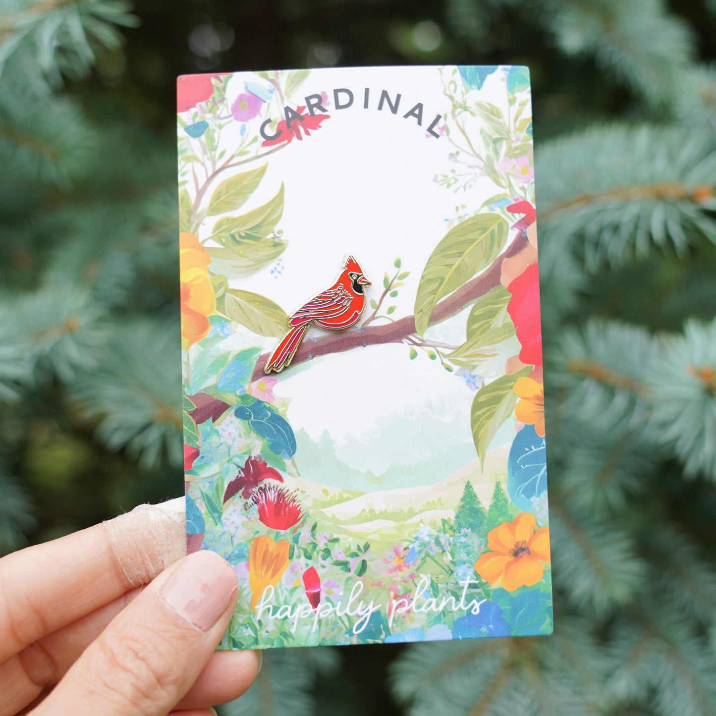 Red Cardinal Pin, Holiday Bird Gifts