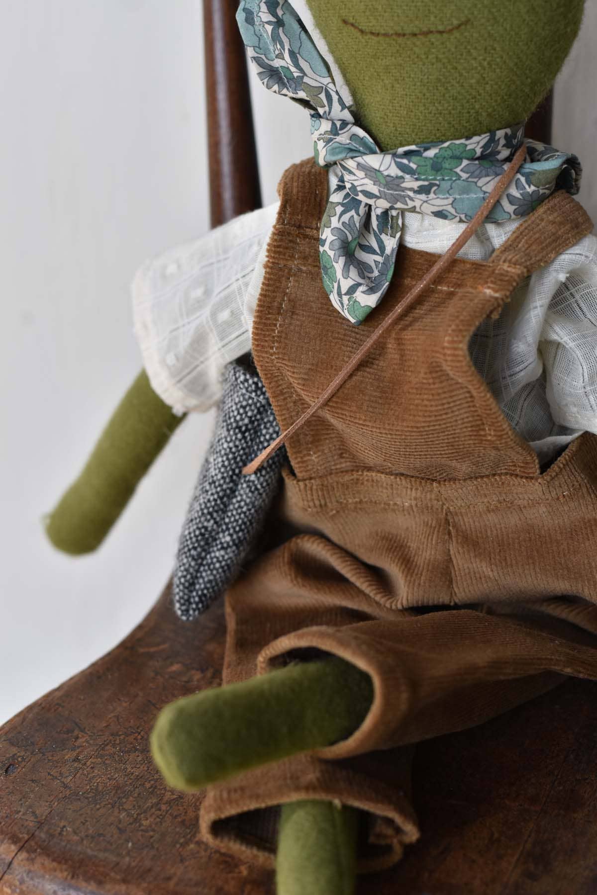 Fern the Frog doll- Corduroy Overalls with Blouse