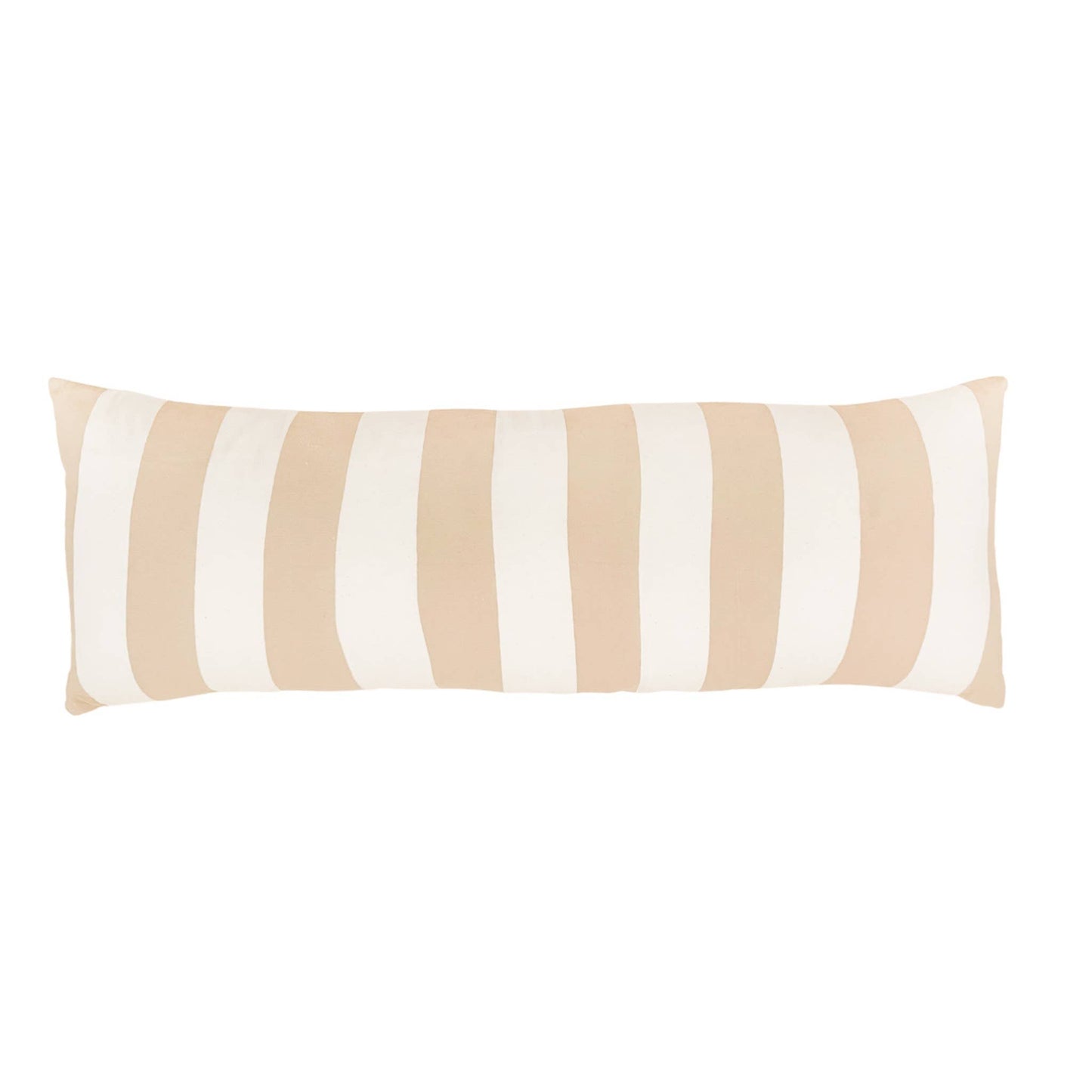 Pink Striped Lumbar -Canvas Pillow Cover