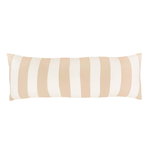 Pink Striped Lumbar -Canvas Pillow Cover