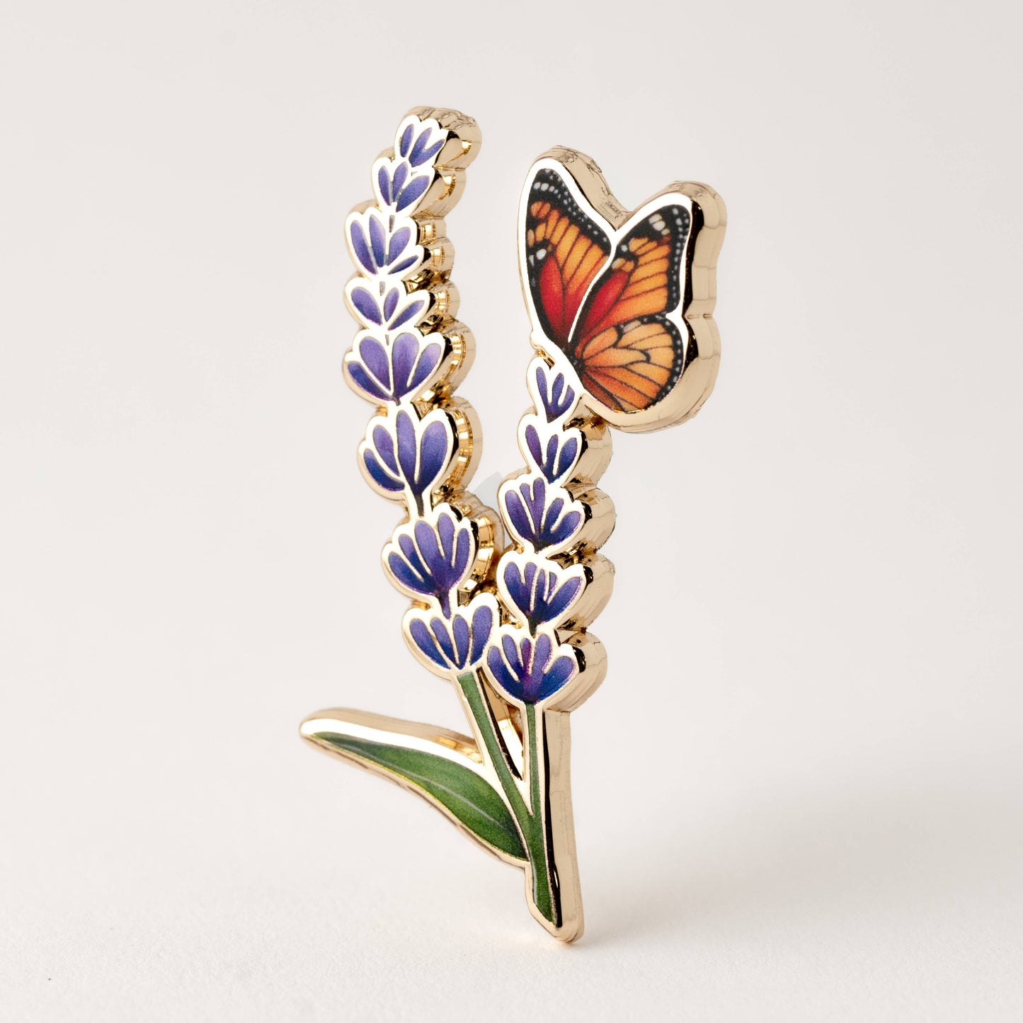 Lavender & Butterfly Pin Brooch