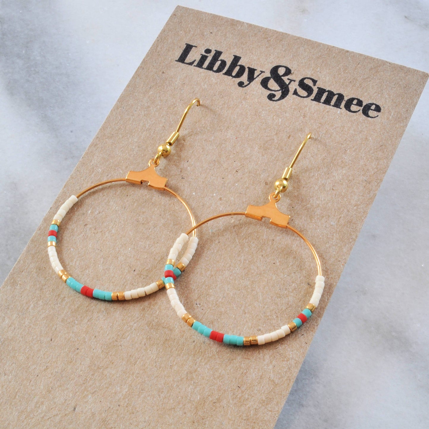 Small Beaded Hoop Earrings