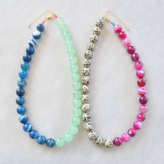 Two-tone Gemstone Gumball Necklaces