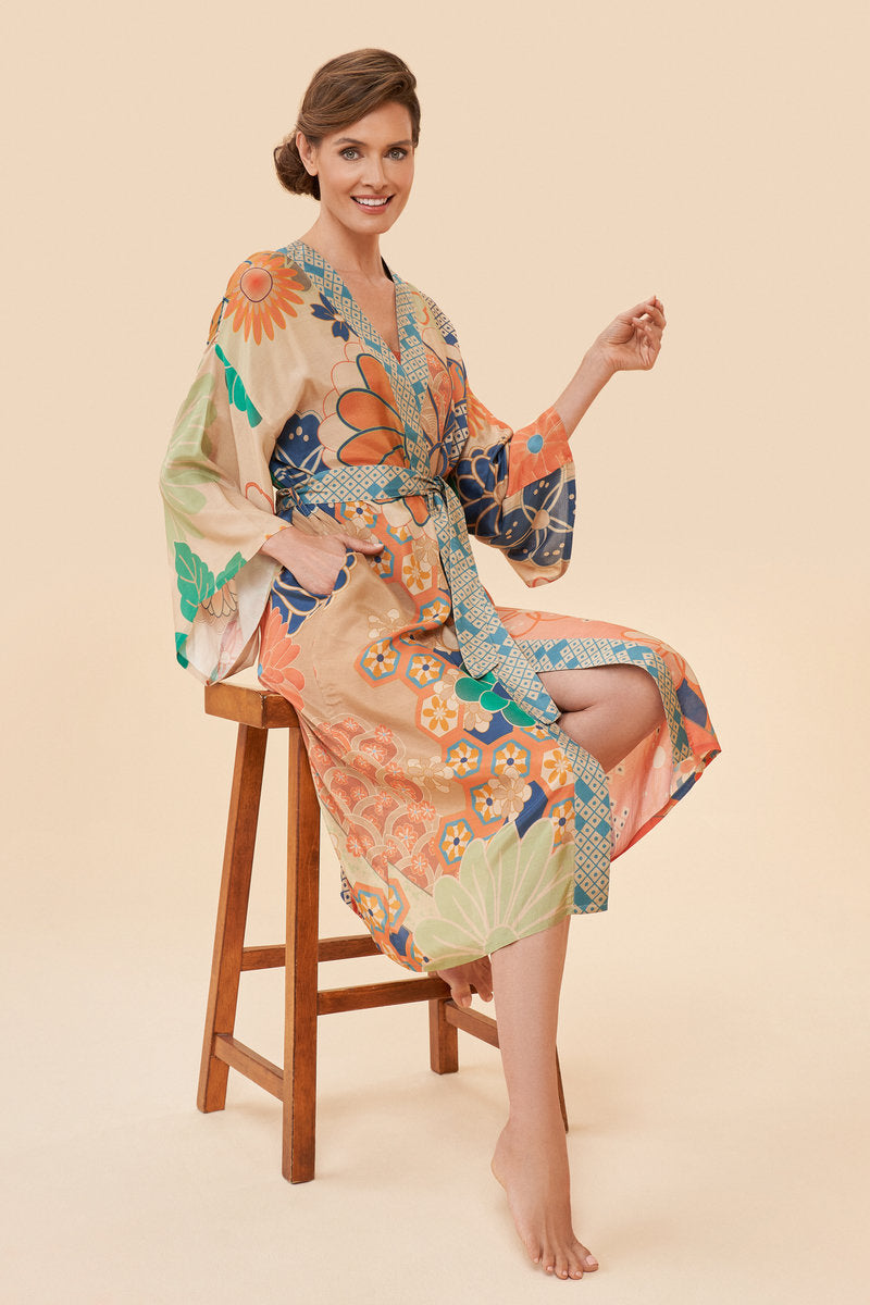 Floral Jungle Kimono Gown- Petal or Coconut