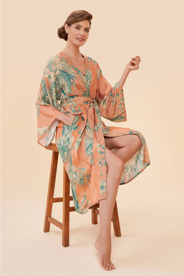 Floral Jungle Kimono Gown- Petal or Coconut