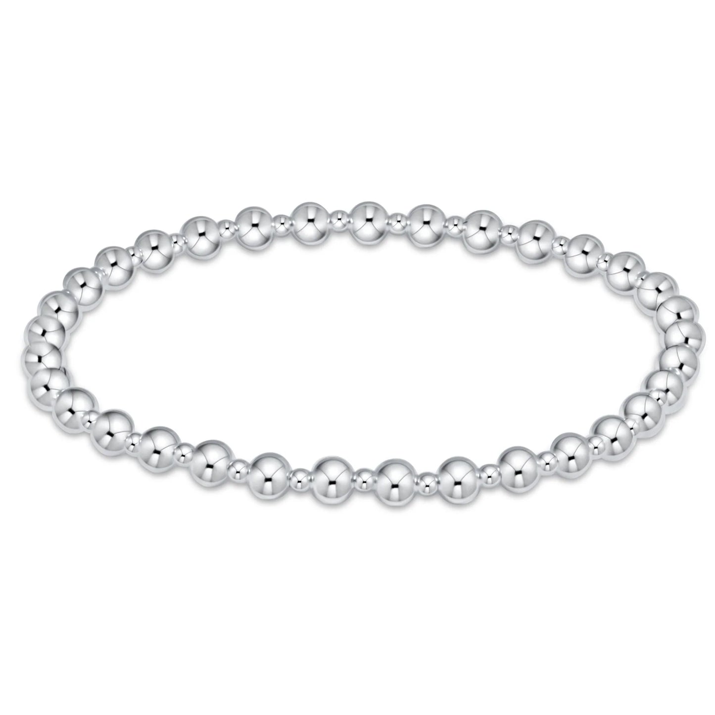 classic grateful pattern 4mm bead bracelet - sterling