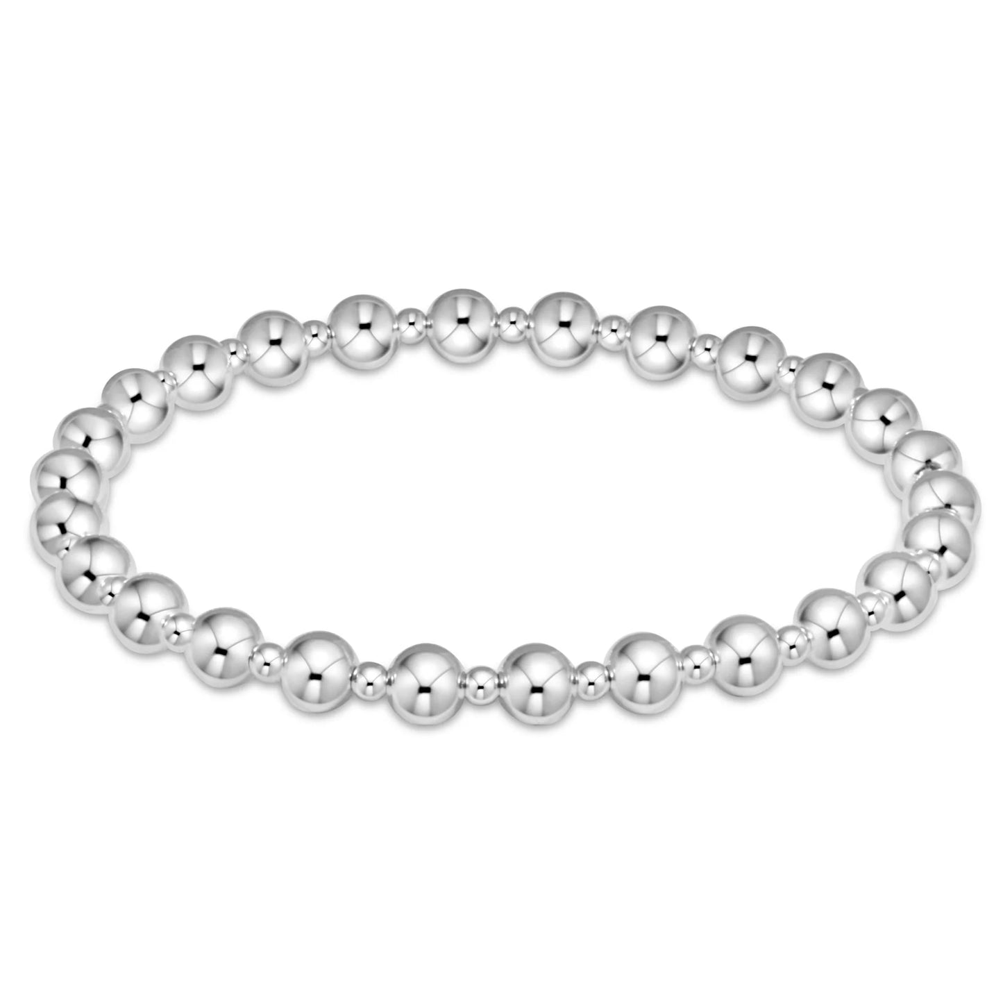 classic grateful pattern 6mm bead bracelet - sterling
