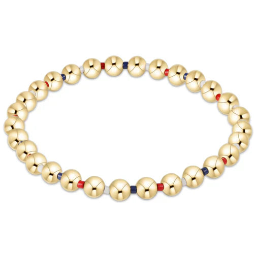 hope grateful pattern 5mm bead bracelet - firecracker