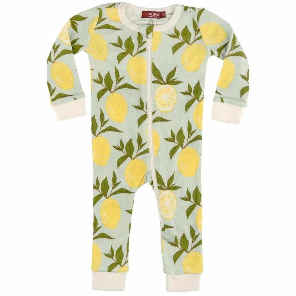 Lemon Organic Zipper Pajama Set