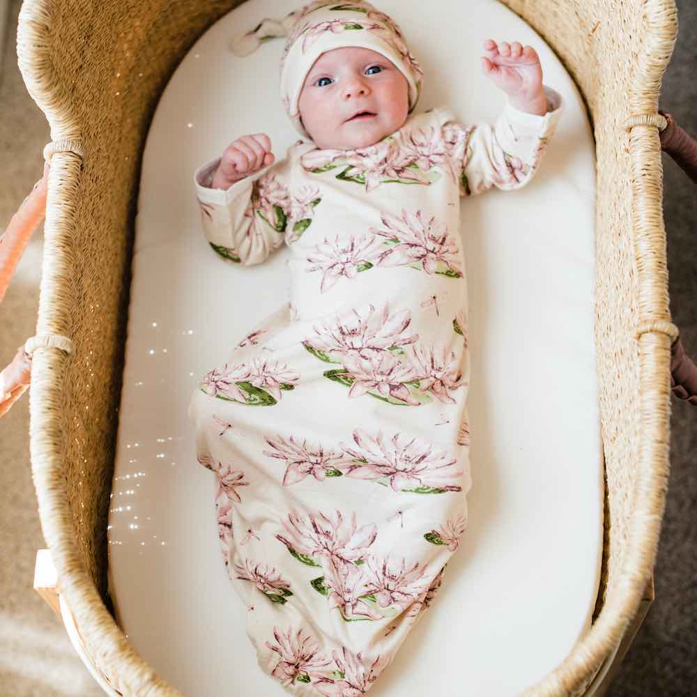 Bamboo Newborn Gown & Hat Sets Multiple Patterns