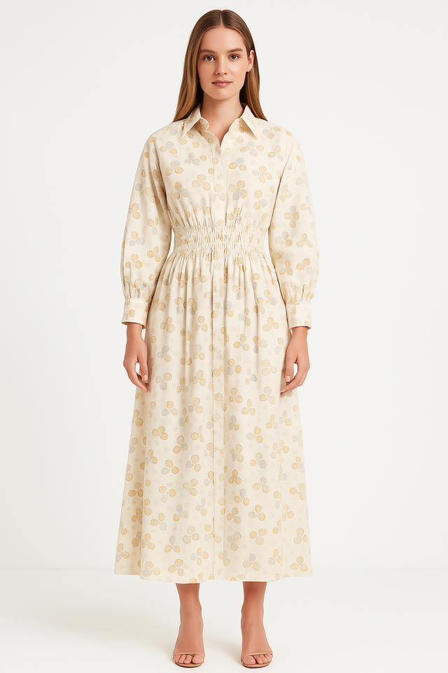 Sable Dress | Cotton Poplin/Coastal Petals