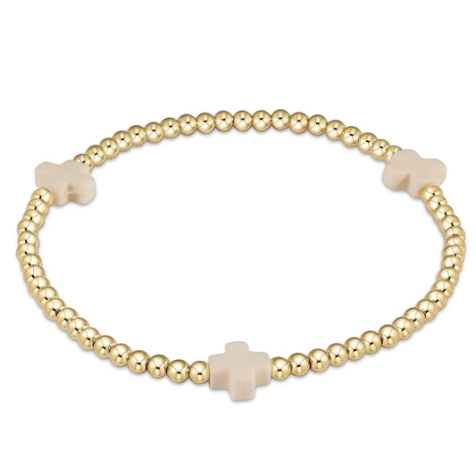 egirl signature cross bracelet 3mm gold - off white