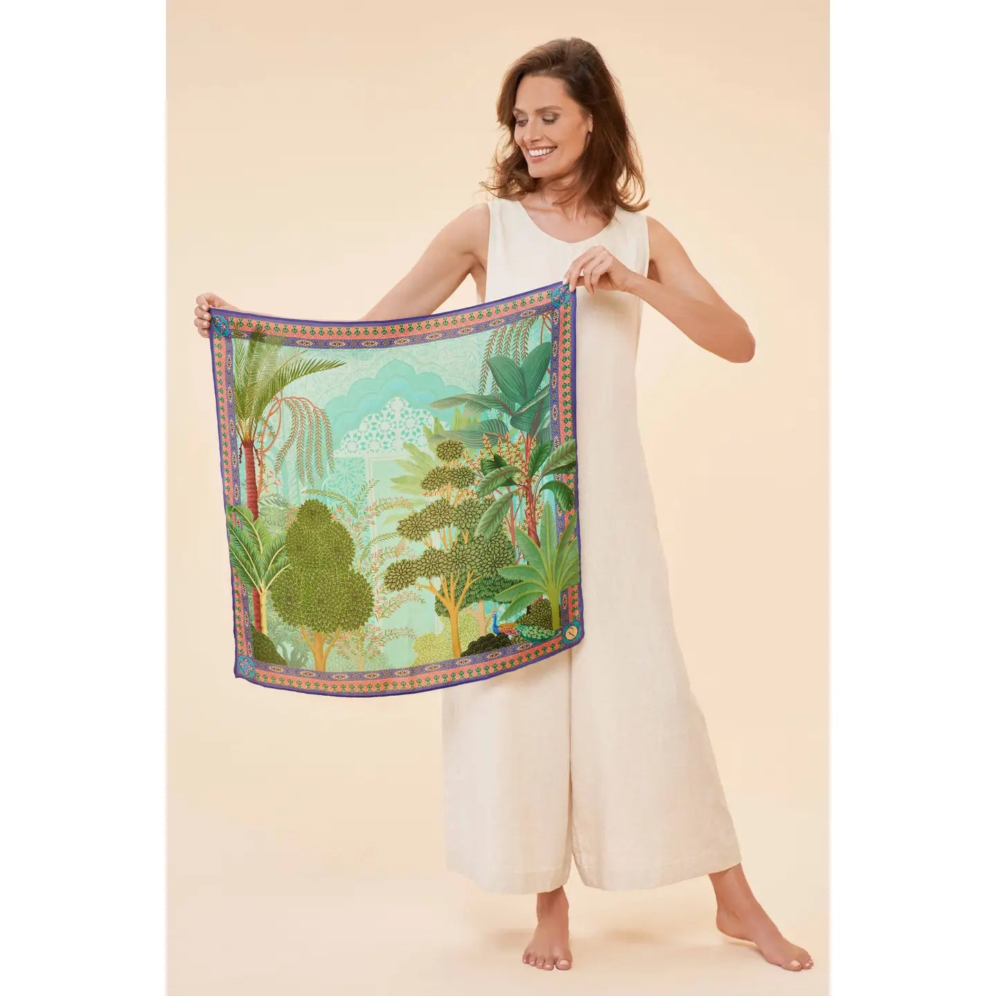 Secret Paradise Square Silk Scarf