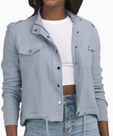 Zip Crepe Spring Jacket